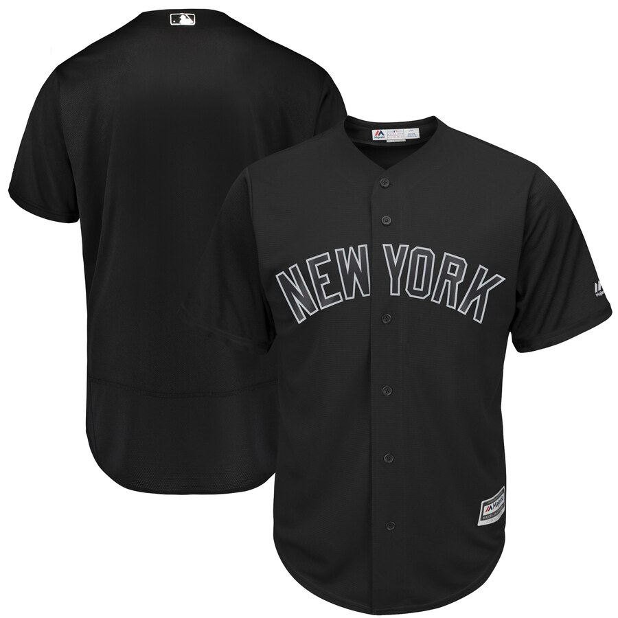 Customized Men New York Mets Blank black blank MLB Jerseys